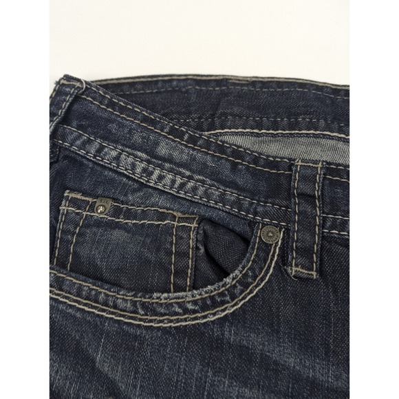 Silver Jeans Mens Zac 38x34 Straight Dark Wash Embroidery - Picture 7 of 11